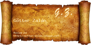 Götter Zalán névjegykártya